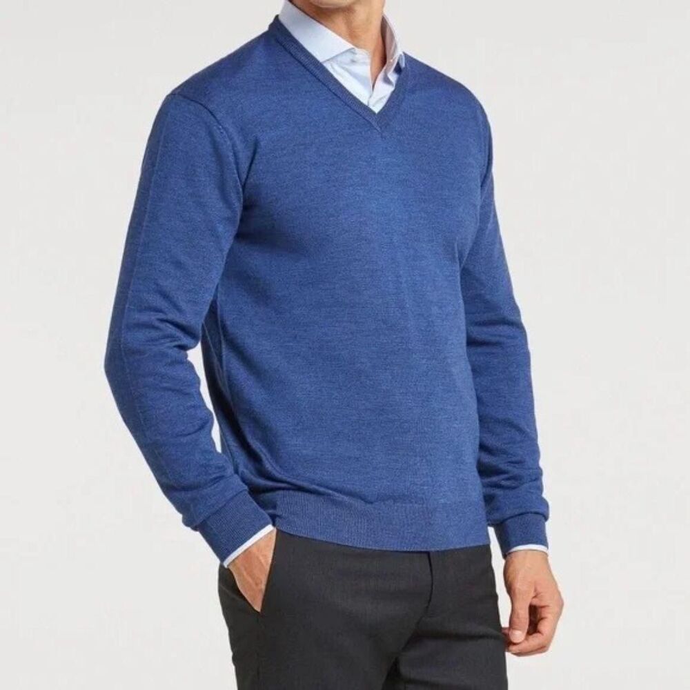 Calvin Klein 100% extra fine merino wool lightweight sweater long sleeve shirt L